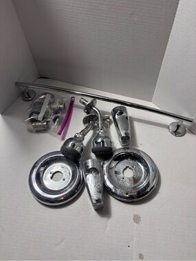 Moen Chrome Bathroom Faucet and Shower Trim Set